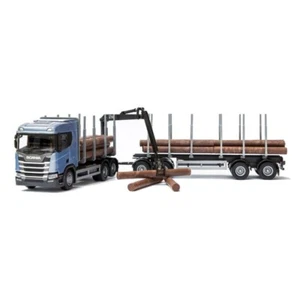 EMEK - SCANIA R450 6x4 blu con Dolly e rimorchio 2 assi per trasporto legno -... - Foto 1 di 8