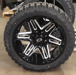 5) 22x10 Vision Razor Black Wheels 33" MT Tires Package 6X5.5 New Ford Bronco - Picture 1 of 5