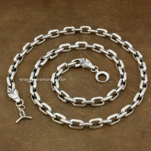 925 Sterling Silver Details Wolf Necklace Huge Biker Punk Jewelry 8G012NA 18~36" - Picture 1 of 22