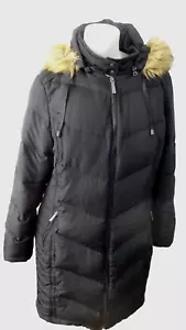 Route 66 Women's Black Down Puffer Coat with Faux Fur Hood Size L - Picture 1 of 6