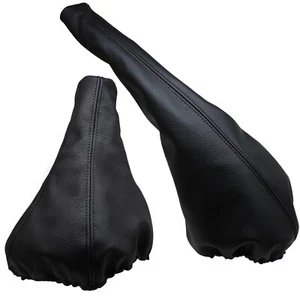SEAT CORDOBA (93-99) Soufflet Levier De Vitesse et Frein Cuir - Couture Noir - Imagen 1 de 1