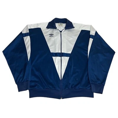 Chaqueta de Pista de Fútbol Umbro Años 80 De Colección Para Hombre Grande Dos Tonos Azul Marino Blanco Foto 1 de 4