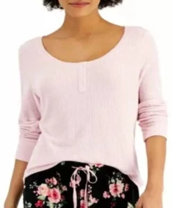 Charter Club Talla: Top de pijama Henley manga larga X-grande - Rosa (rosa calcárea) - Imagen 1 de 8