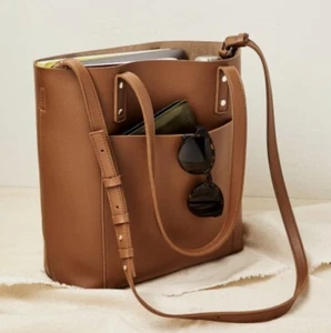 Borsa tote vegana Henny e Lev nuova senza etichette in cognac - Foto 1 di 14