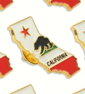 California Metal Enamel Pin - New! California State, Flag, Bear Pin - Picture 1 of 4