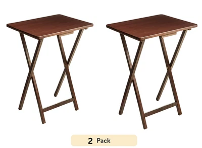 (Paquete de 2) Mesa de TV plegable individual interior Mainstays natural L 19 x W 15 x H 26 pulgadas Foto 1 de 2