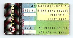 Quiet Riot Konzert Ticket Stub 9. Mai 1983 San Diego Kalifornien - Bild 1 von 7