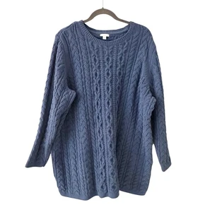 Maglione donna J. Jill blu maglia ciniglia lungo morbido cavo taglia 3X - Foto 1 di 6