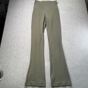 Lululemon Groove Pant Flare Leggings Damen 2 Grün High Rise Yoga Gym - Bild 1 von 12