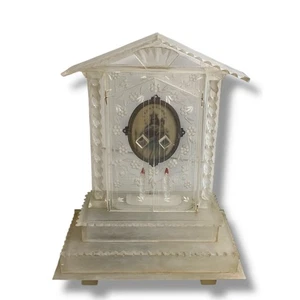 Vintage Acrylic Clear Music Box Jesus and Mary Music Box Not Working Shrine - Picture 1 of 7