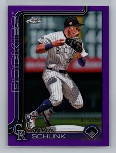 2025 Topps Chrome Aaron Schunk Rockies Viola Rookie /250 Rookie #238 10962 - Foto 1 di 2
