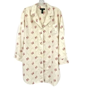 Lauren Ralph Lauren Baumwoll Schlafhemd XL Blumen Button Down Cottagecore Oma - Bild 1 von 9