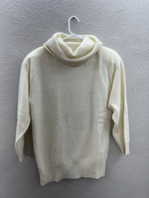 Suéter Wainscoll Mujer Talla Mediana Crema Manga Larga Cuello Alto Tejido De Colección Foto 1 de 4