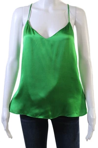 Camisola de mujer L'Agence verde seda cuello en V correa de espagueti talla pequeña XS - Imagen 1 de 6