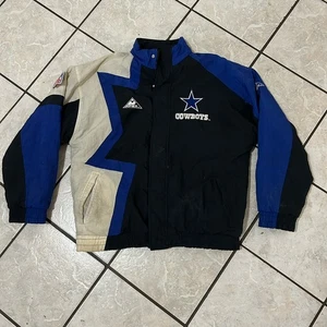 Vtg Dallas Cowboys NFL Pro Line Apex One Full Zip Puffer Jacket Mens Med As Is - Picture 1 of 15