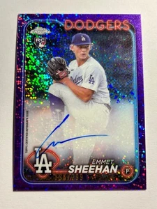 2024 Topps Chrome Emmet Sheehan #RA-ESH Purple Refractor /250 Rookie Auto RC - Picture 1 of 2