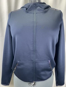 Sudadera con Capucha XERSION Azul Marino Cremallera Completa Talla M Agujeros para Pulgar Acentos Metálicos - Imagen 1 de 9