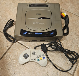 SEGA Saturn Japanese Grey Console HST-3210 + Controller + Cables Tested Works