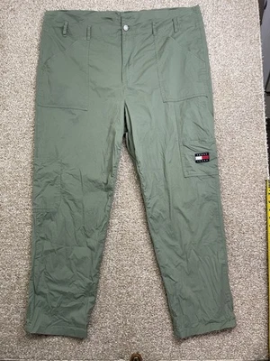 Tommy Hilfiger 工装裤女式 18 绿色实用口袋直筒户外 — 第 1/4 张图片