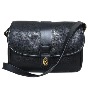 Coach Vintage Men's Leather Shoulder Bag Black Used Leather Crossbody - Picture 1 of 10