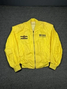 Hugo Boss Mens Jacket Size 3 Yellow Penske Penzoil Racing 80s Dean Tait - Picture 1 of 24