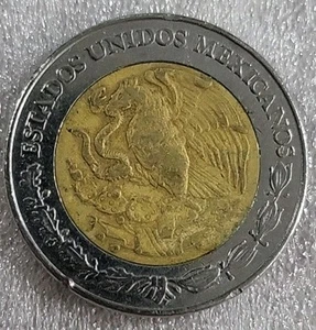 5 Pesos 2001 Bi-Metallic Mexico *C345 - Picture 1 of 3