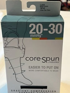 Calcetines hasta la rodilla Core-Spun TheraFirm compresión moderada 20-30 negros NUEVOS XL - Imagen 1 de 8