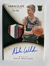 2013-14 Immaculate NATE WOLTERS 4 Color Rookie Patch On Card Auto 05/99 BUCKS