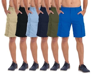 Herren klassische Passform Cargoshorts Utility Arbeitskleidung Baumwolle Kampf Chino 6 Taschen Hälfte - Bild 1 von 23