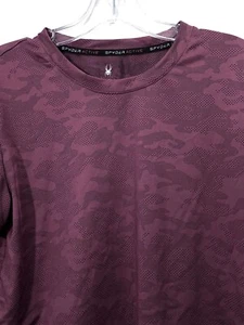 Spyder Active Herren Kurzarm Camouflage Performance T-Shirt Burgundy Lightwe - Bild 1 von 9
