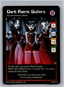 Dark Faerie Sisters 49/234 Neopets TCG Base Set RARE Card Game Villain 2003 WOTC - Picture 1 of 2