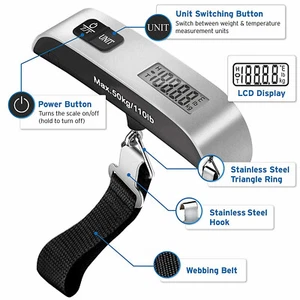 Travel Digital Weight Luggage Scales for Handheld Scale W/ Temperature Sensor - Picture 1 of 6