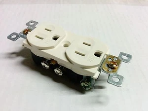 10 pc 15A Tamper Resistant Standard Duplex Receptacles 15 Amp TR Outlets ALMOND - Picture 1 of 3