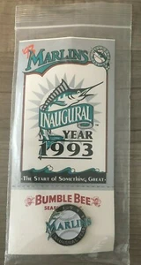 New Marlins Inaugural 1993 Bumble Bee Give Away Pin & Card in Original Packing - Picture 1 of 3