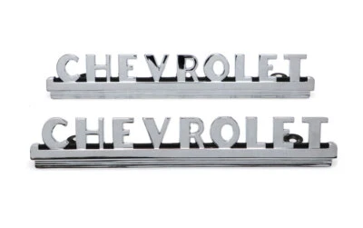 Par de emblemas laterales del capó Chevrolet 49-52 Chevy Pickup Suburban Foto 1 de 3