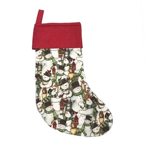 Medias de Navidad Hechas a Mano Reversibles Forradas Muñecos de Nieve Verde Rojo Dorado Lunares - Imagen 1 de 6