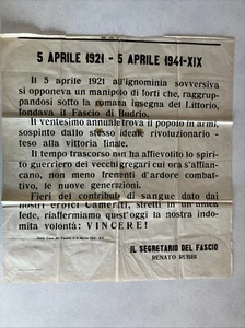 Manifesto Fascismo 1941 Budrio - Foto 1 di 7