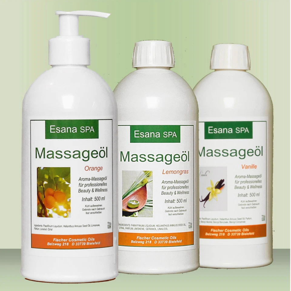 Esana SPA Aroma-Massageöl, 500 ml in verschiedenen Düften für prof. Wellness