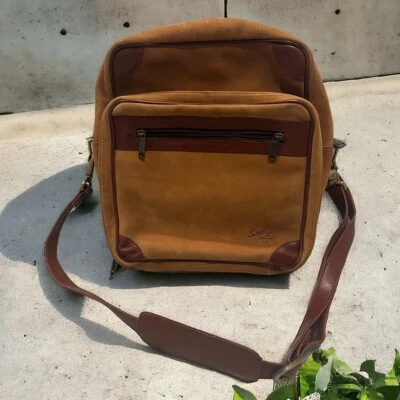 Bolso Mensajero Scully Cuero Hombro Multi Compartimento Cuero Gamuza Suave ~ Usado en Excelente Condición Foto 1 de 4