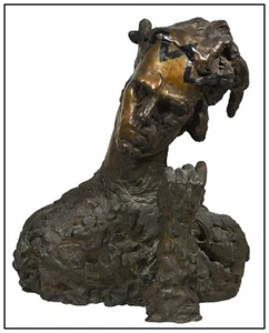 Miriam Brofsky Original Bronze Sculpture Bust of Nijinsky Signed Portrait Art - Picture 1 of 6