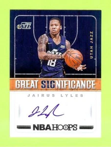 2018-19 PANINI HOOPS GREAT SIGNIFICANCE JAIRUS LYLES ROOKIE AUTO AUTOGRAPH- JAZZ - Picture 1 of 1