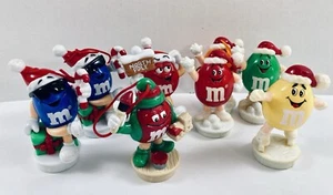 M & M Christmas Ornaments Toppers Lot Of 8 Mixed Red Green Blue Yellow 90's - Picture 1 of 24