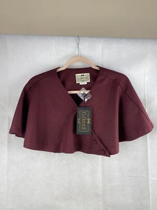 Collectif Marcia Herringbone Cape Burgundy Red - Picture 1 of 12
