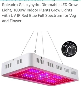 1000W LED Dimmable Grow Light Full Spectrum Veg/ Flower Growlight - Image 1 of 4