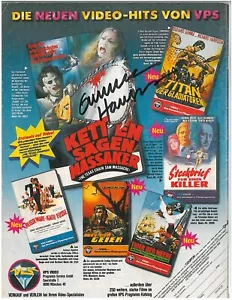 Gunnar Hansen Signed Vintage Magazine 1982 Video Programm - Picture 1 of 3