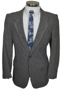 Vintage Farah Mens Brown TWEED Wool Classic Fit Sport Coat Blazer Jacket 42R - Picture 1 of 8