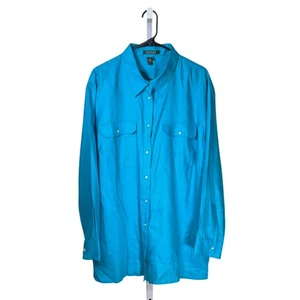 Camisa Ralph Lauren Para Mujer Azul Turquesa Lino Blusa Preppy Túnica Playa Top 3X - Imagen 1 de 9