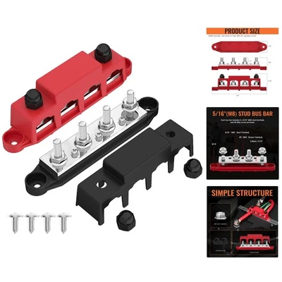 250A Power Distribution Block Bus Bar - 12V Marine, Automotive & Solar Wiring - Image 1 of 4