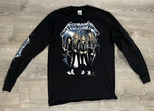 Metallica T Shirt Ride The Lightning Band Logo Official Mens Black Long Sleeve - Picture 1 of 13