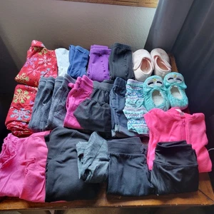 Girls size 4 Bundle of Clothing - Danskin Now, Joe Boxer, Okie Dokie, Slippers - Picture 1 of 8